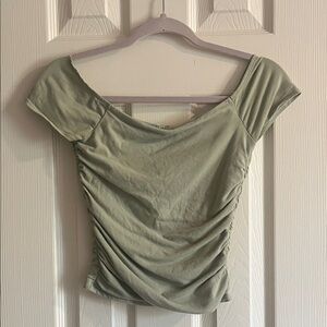Hollister Light Green Ruched Crop Top